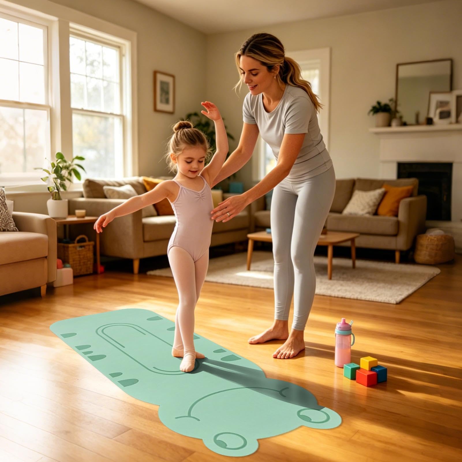 Bonita esterilla de yoga | Almohadilla de pilates con patrón de animales de dibujos animados | Tapete de yoga absorbente de sonido | para fitness, dormitorio, estudio, sala de estar, oficina, gimnasio