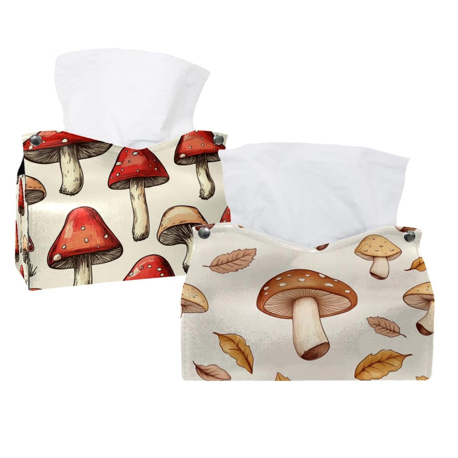 Boîte à mouchoirs champignon lot de 2 distributeurs déco pour maison
