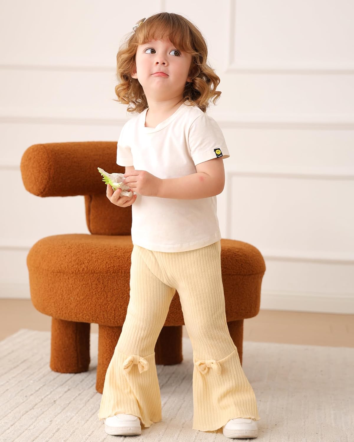 Mioglrie Baby Girl Pants Toddler Leggings 3 Pack Flare Newborn Baby Pants 3 6 9 12 18 24 Months Bell Bottoms for Girls - Image 3