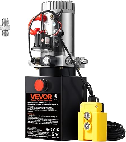 Miniatura 16 de VEVOR Unidad de Potencia Hidráulica de 8 Quart, Bomba de Remolque de Descarga de Doble Efecto, Tasa de Flujo de 0.91 GPM, Presión Máxima de Alivio