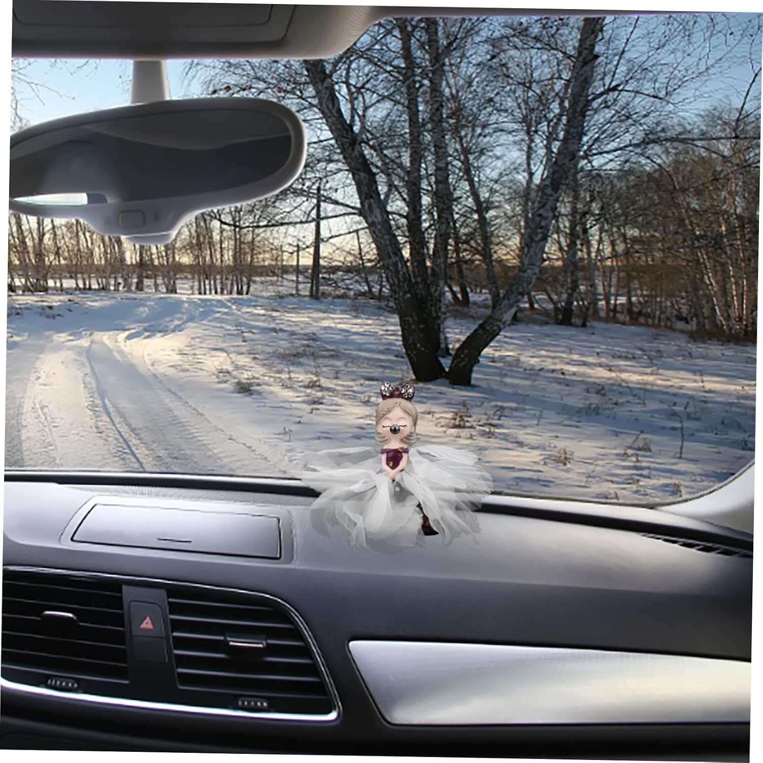 Resin Cartoon Girl Car Dashboard Ornament for Women Interior Decor image 4
