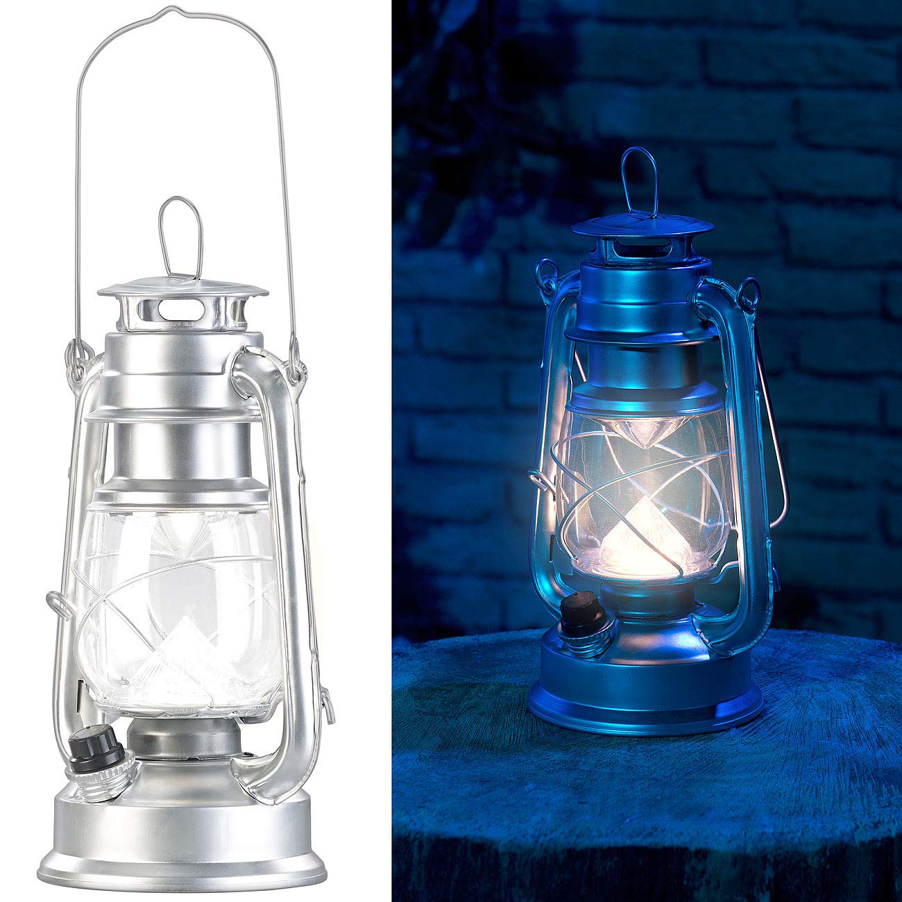 Lunartec Sturmlaternen LED, Akku: 2er-Set Ultra helle LED-Sturmlampen, Akku, 200 lm, 3 Watt (Handlaterne, helle Lampe wiederaufladbar)
