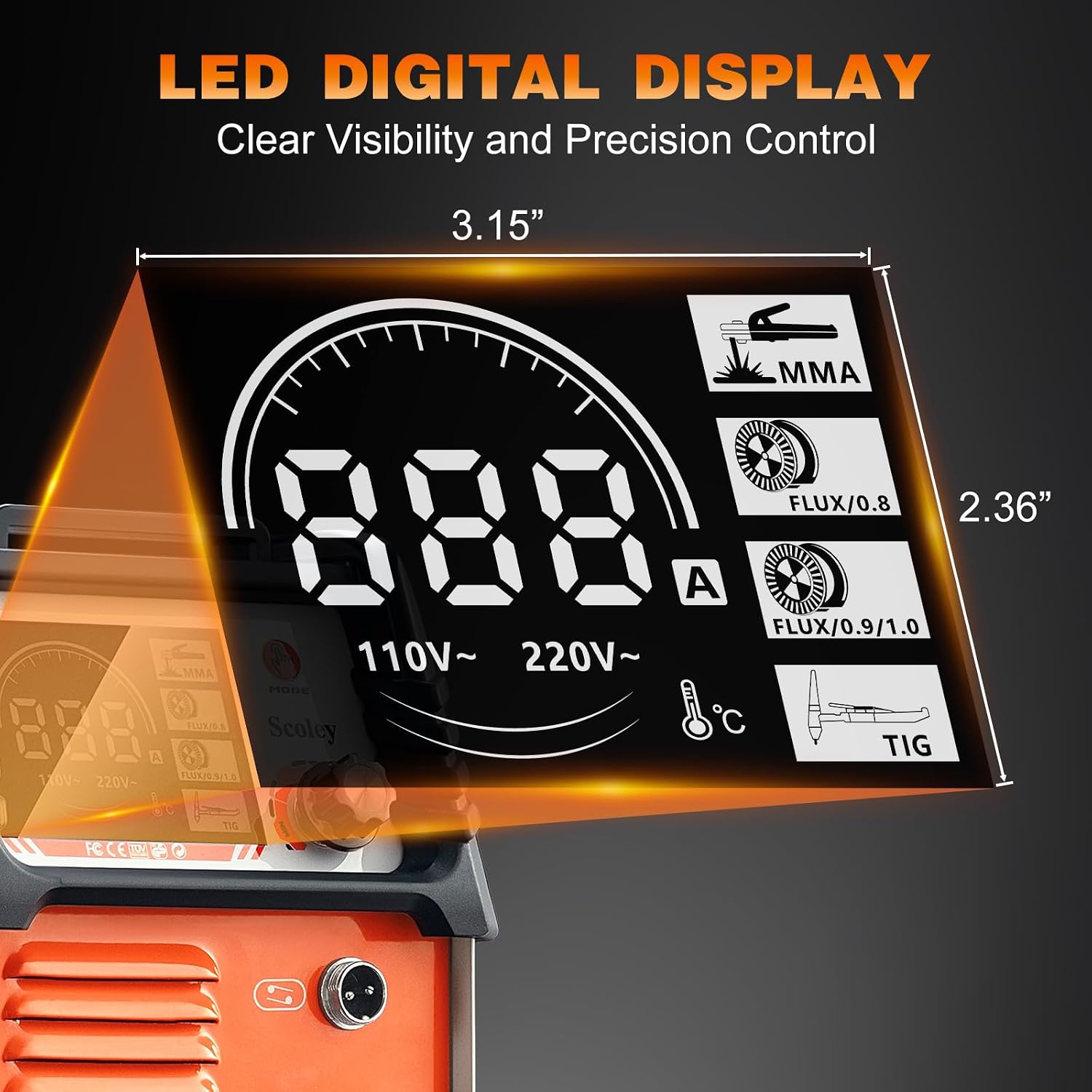130A MIG Welder 110V, Flux Core Welder with Digital Display, 3-in-1 Gasless MIG/Lift TIG/Stick Welding Machine, IGBT Inverter Portable Mini Welder for Home DIY, with Gloves & Mask