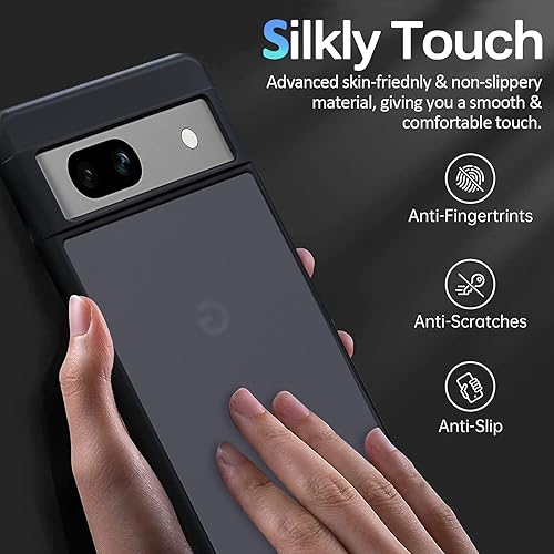 Miniatura 5 de Miimall Funda delgada para Google Pixel 7A de cuerpo completo, superficie mate protección de grado militar a prueba de caídas protección de pantalla