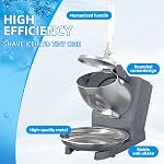 Electric Ice Crusher Snow Cone Machine Ice Shaver Machine 300W Dual Blades Shaved Ice Crusher Snow Cone Maker Machine Sliver 143lbs Per Hour