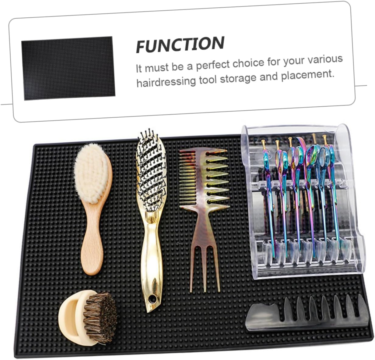 Anti-Skid Barber Mat for Hair Trimmers Clippers Lightweight Pu Storage Pad for Salon Home Use Tidy Hairdressing Table Organizer with Smooth Surface