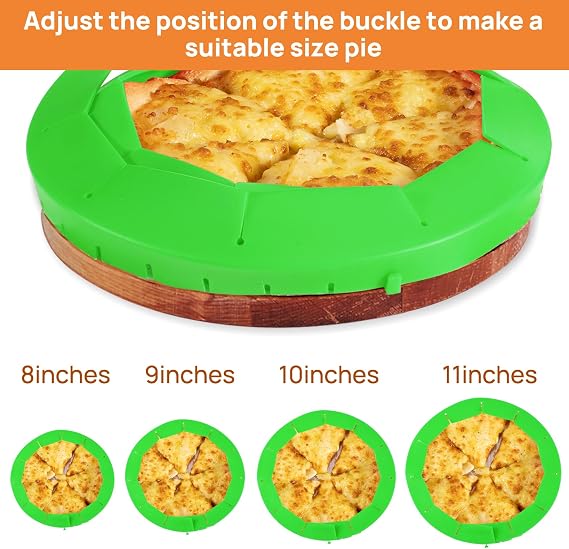 CARGEN Pie Crust Shield, Adjustable Pie Crust Covers for Edges of Pie Silicone Pie Crust Protectors when Baking Pie Baking Accessories 2 Pieces Green