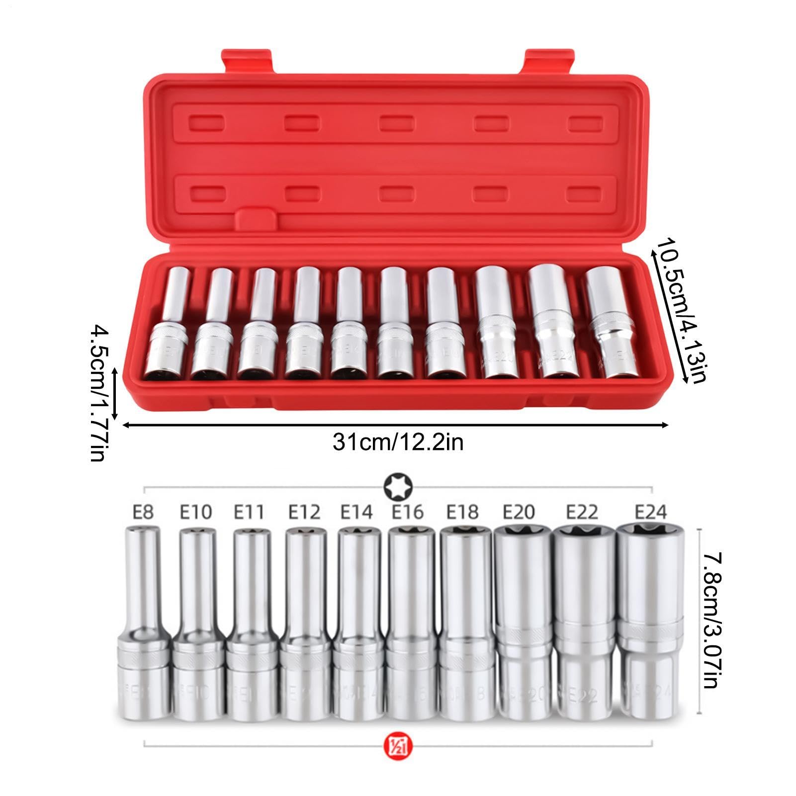Star Bit Socket Set 10-Piece Star – Shape Alloy Steel External Tools Torque