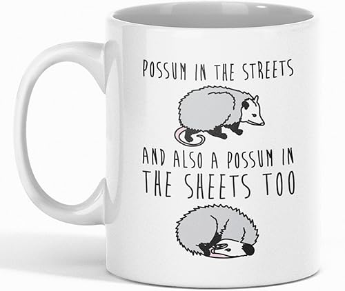 lookhuman comadreja en las calles y también un comadreja en la hojas), color blanco 11ounce taza de café de cerámica