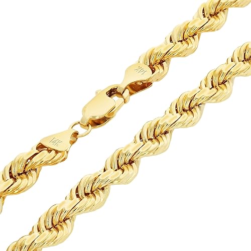 Miniatura 4 de Nuragold Collar de cadena de oro amarillo de 14 quilates de 0.276 in con corte de diamante, joyería para hombre de 18, 20, 22, 24, 26, 28, 30