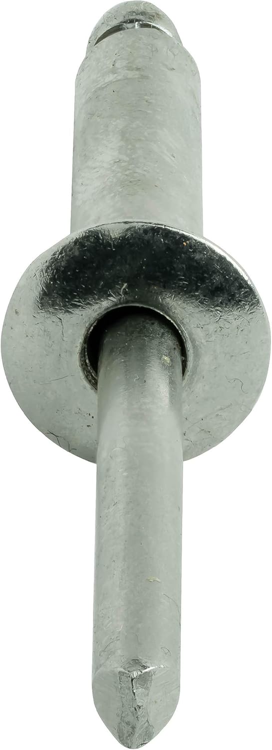 Fastenere Pop Rivets - 3/16" x 1" (25pcs) Heavy Duty, Open-End, Stainless Steel, Dome-Head Blind Rivets, Corrosion-Resistant, High Tensile & Shear Strength, 6-16 Gap 0.876"-1.00"