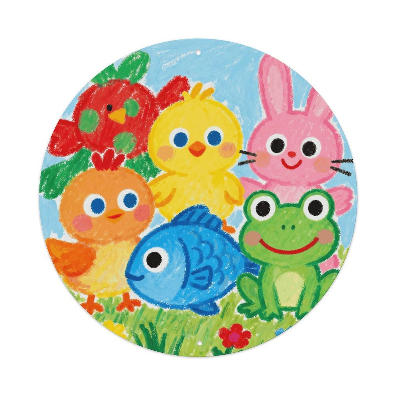 LZQPOEAS Colorful Round Aluminum Wall Art Sign, Metal Indoor Wall Decor with Holes, Durable Circular Aluminum Plaque for Home, Bar, Cafe, Living Room, And Office Decoration