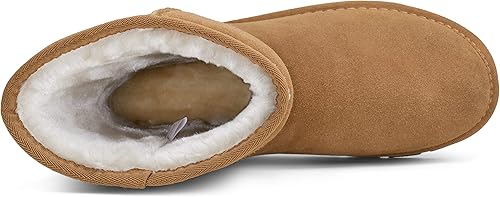 Miniatura 6 de Jousen Men's Winter Boots Suede Snow Boot Leather Mid-calf Shoes Fur Lining