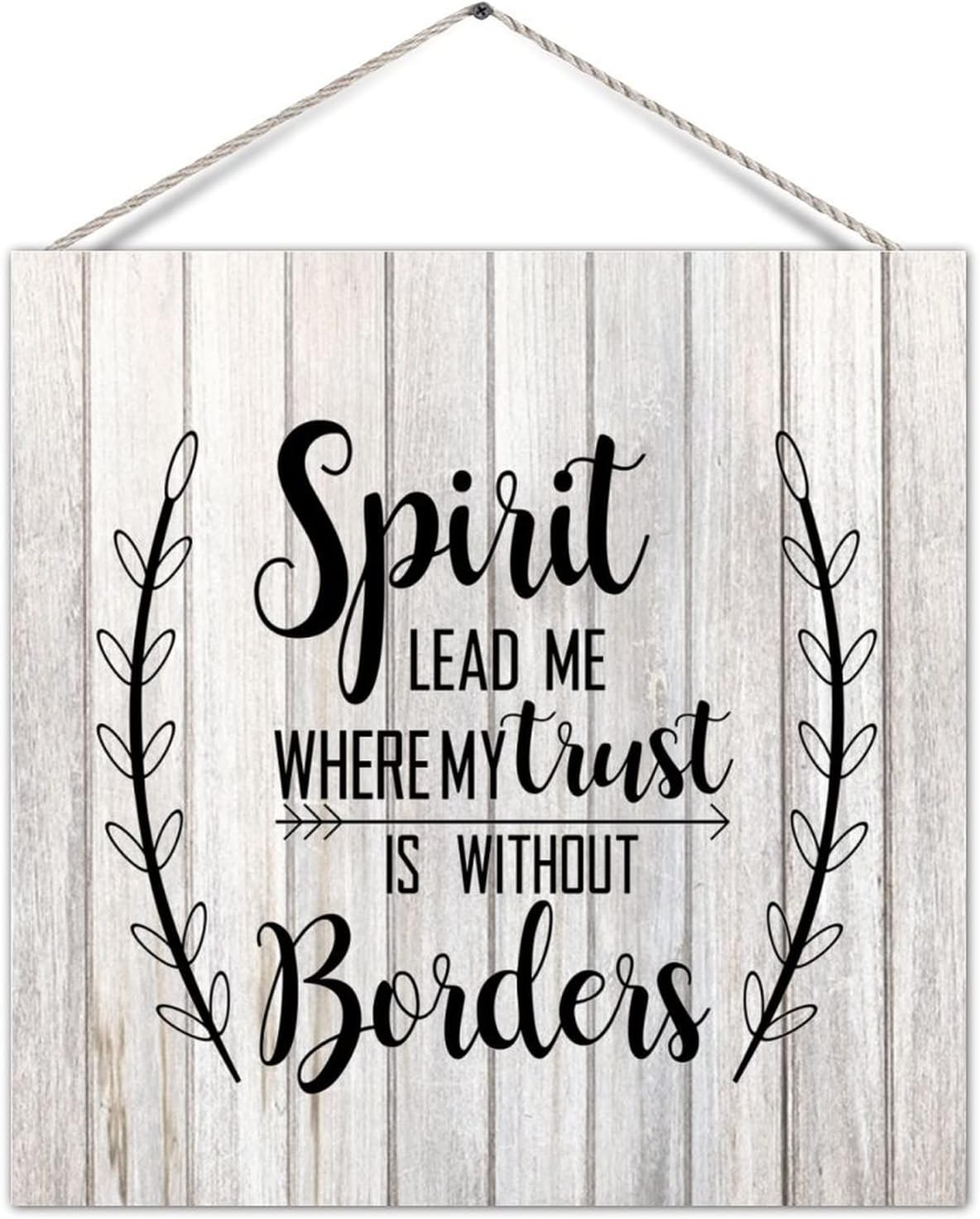 Wood Pallet Sign Spirit Lead Me Antique Wooden Sign with Quote Sayings Wooden Plank Hang Plaque Rope Included Shabby Wall Art Sign Door Hanger Plaque Home Decor for Garden Outdoor Best Gift Idea 12in