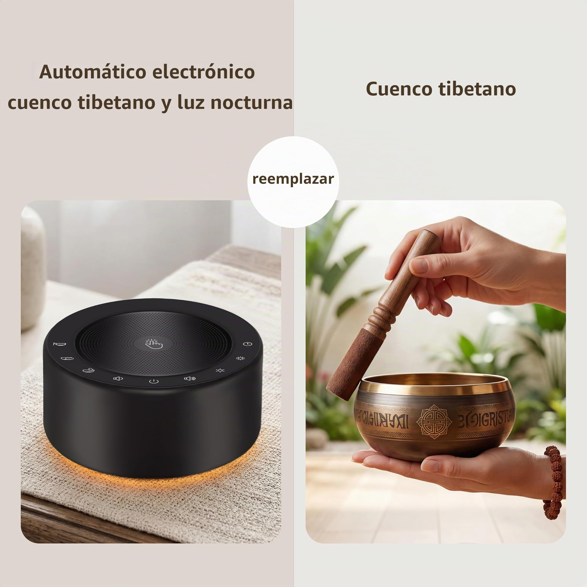 Kipcush Máquina de sonido tibetana de 7 cuencos tibetanos de diferentes tamaños para yoga, meditación, sanación de chakras, terapia de sonido y alivio del estrés, con temporizador y conexión a red