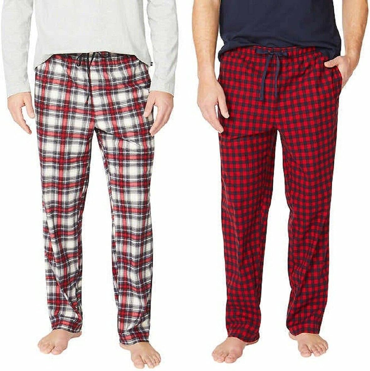 Nautica Men's Sueded Fleece Pajama Pants 2 Pack (Large, Ablaze)