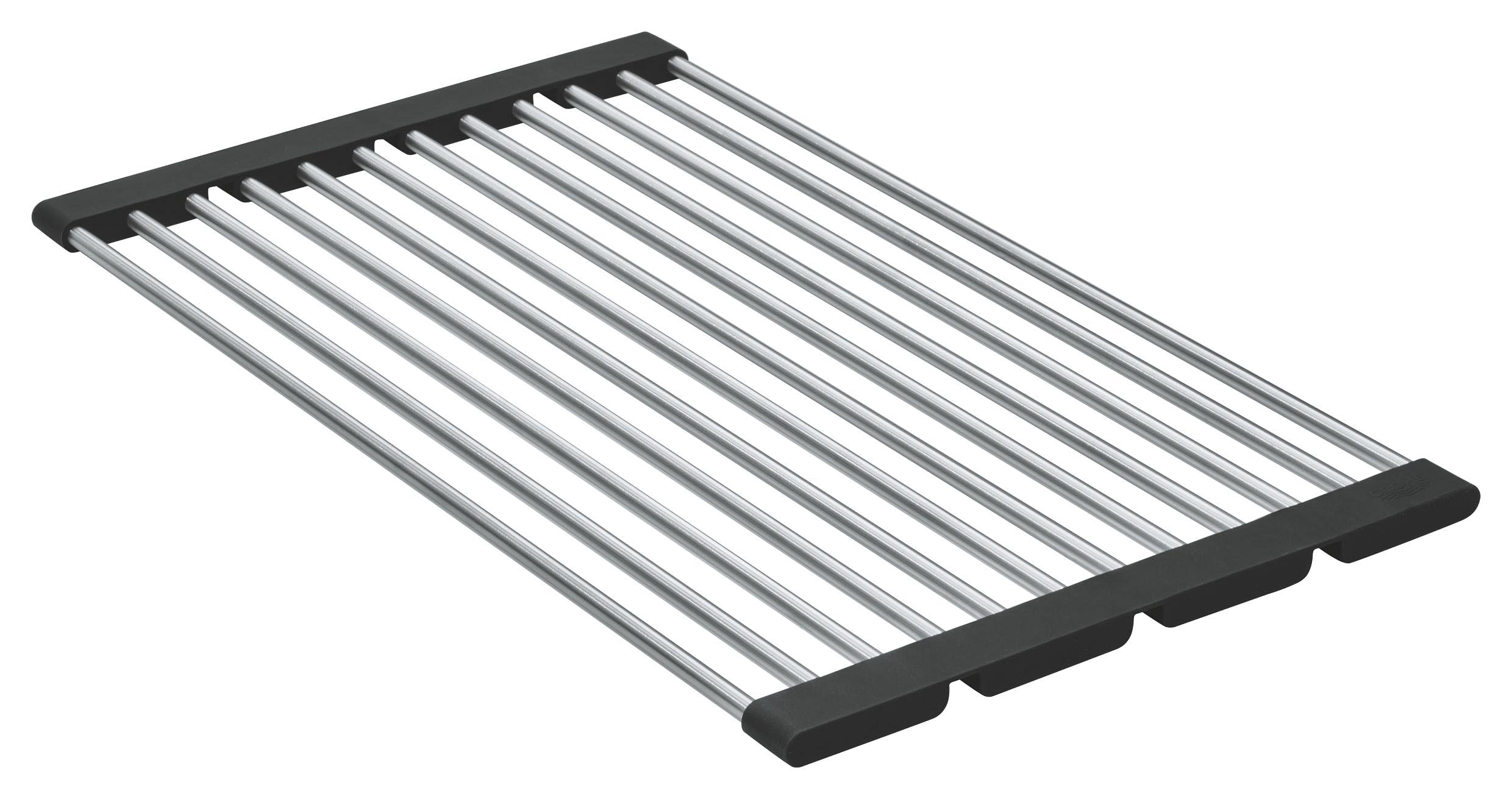 GROHE Égouttoir à vaisselle pliable pour évier de cuisine, 500 x 288 mm, en acier inoxydable, passe au lave-vaisselle, Supersteel, 40858SD0