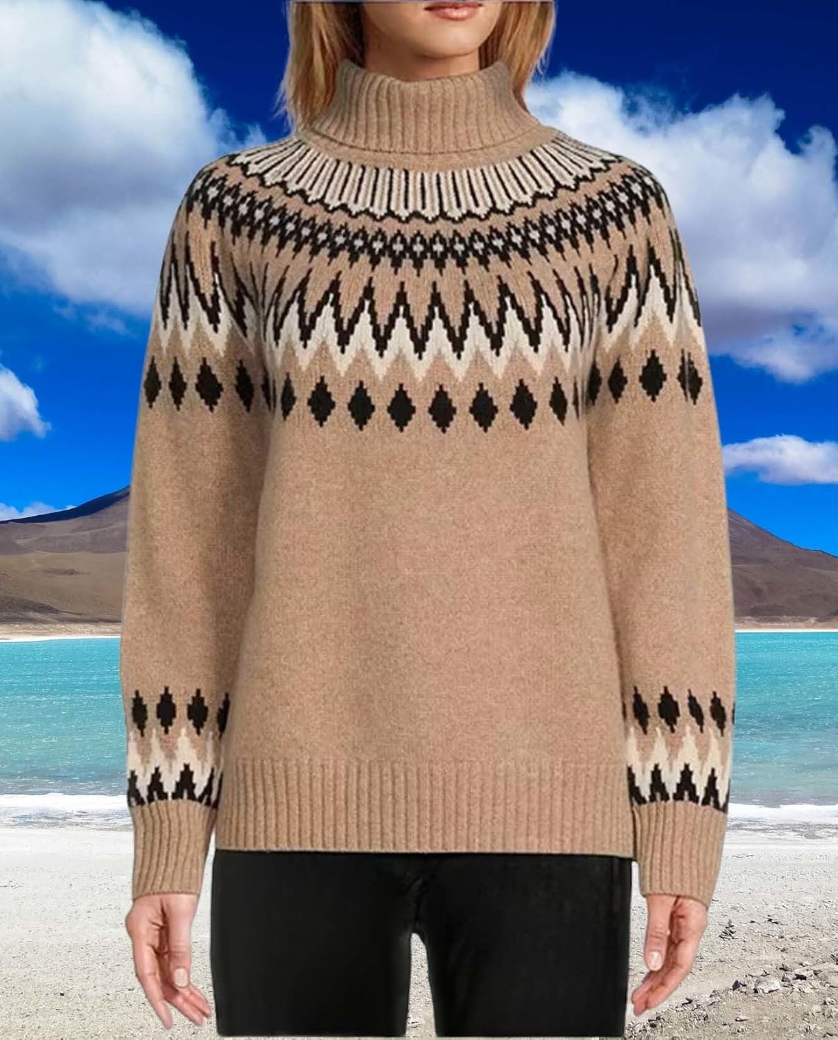 Sweater Womens Long Sleeve Round Neck Pullover Top Knitted Cozy Sweater Lightweight Cute Autumn and Winter - Image 5