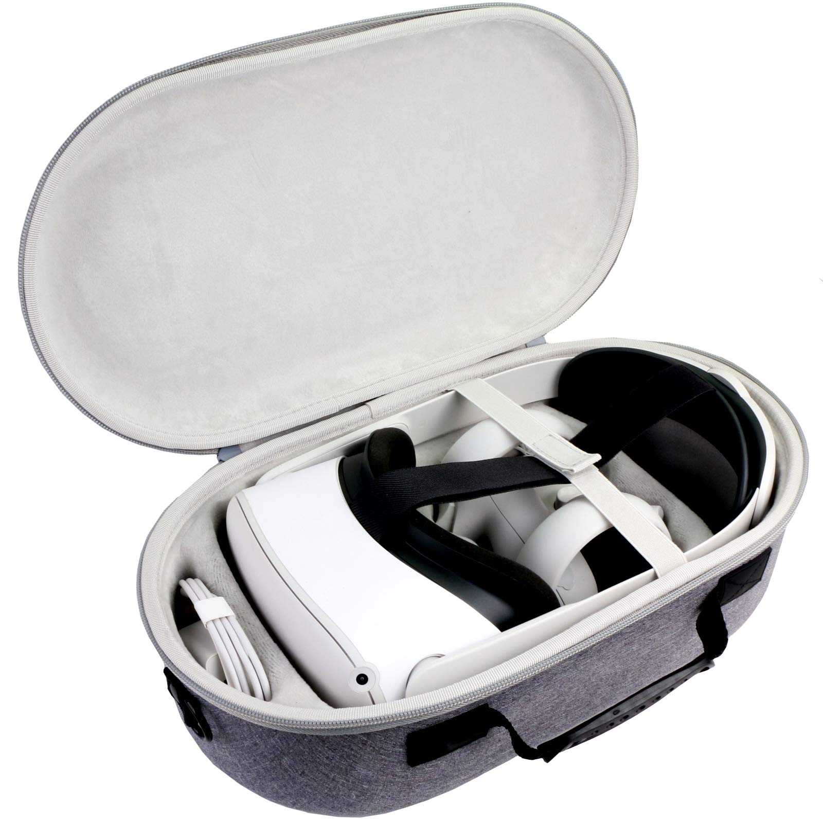 Aenllosi Borsa Custodia Rigida per Oculus Quest 2/Quest 3 All-In-One Virtual Reality Headset (Grigio-1)
