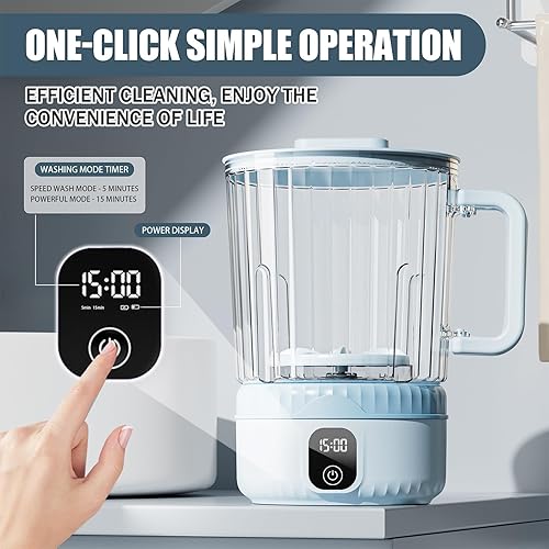 Miniatura 4 de Lavadora de ropa interior, mini lavadora portátil de 2.5 litros, mini lavadora limpia profundamente ropa pequeña para apartamento, dormitorio, RV,