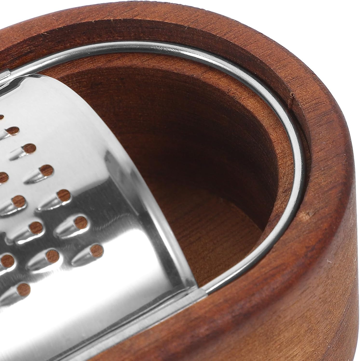 Cheese Grater with Wood Handle Stainless Steel for Kitchen Cooking