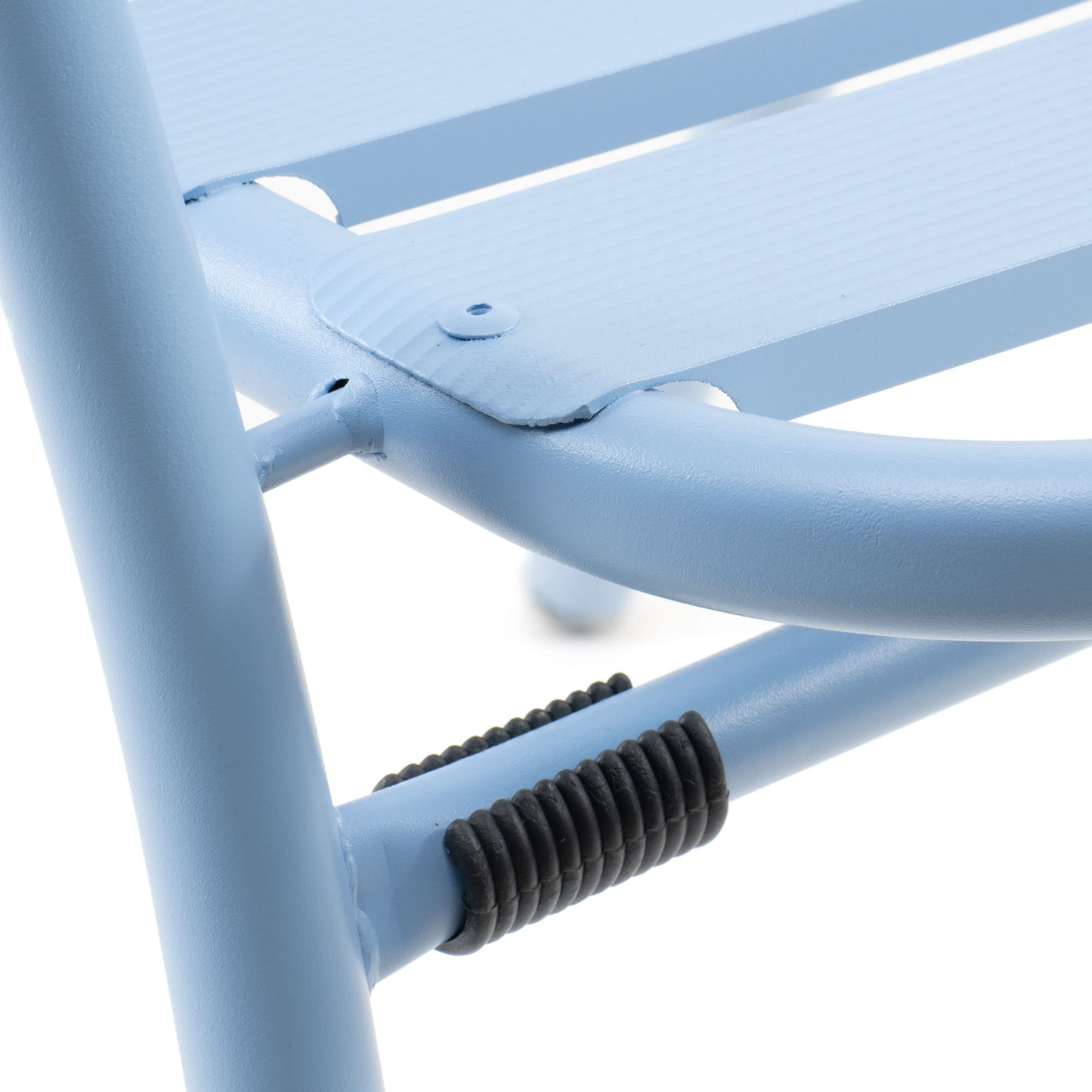 THE SECRET HOME - Pack de 2 Sillas de Aluminio con Reposabrazos para Jardín - Asiento de Exterior para Balcón, Terraza y Jardín (Modelo 1 - Azul)