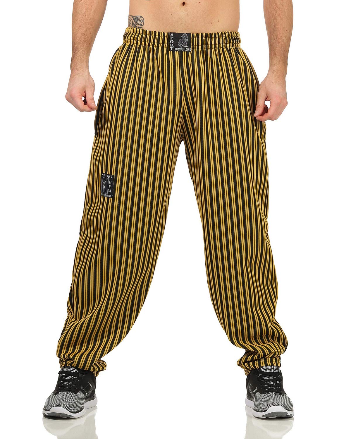 Pantaloni sportivi lunghi da uomo, per palestra e bodybuilding
