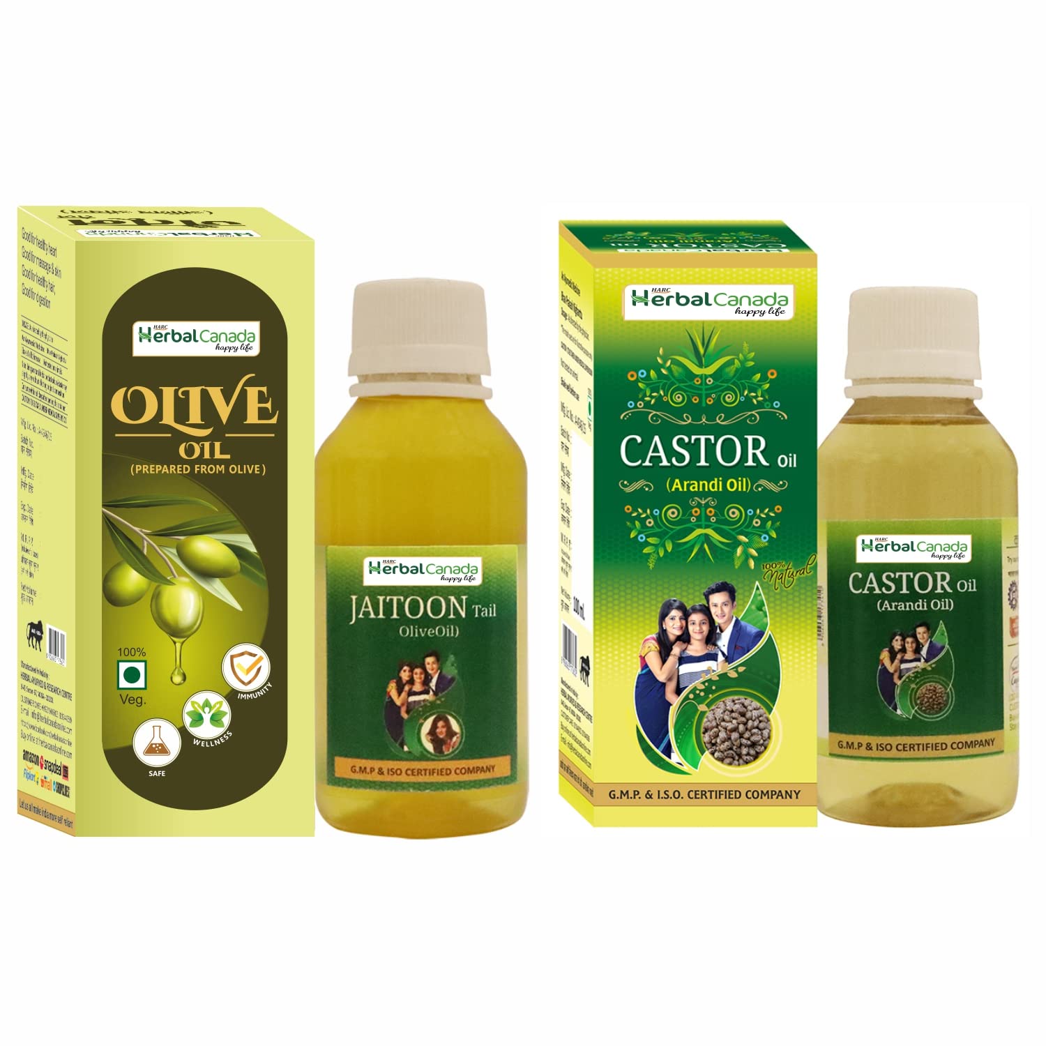 Harc Herbal Canada Olive oil (100ml) + Castor Oil (100ml) || Combo Pack (B09Z2WNMP3) Amazon Price History, Amazon Price Tracker