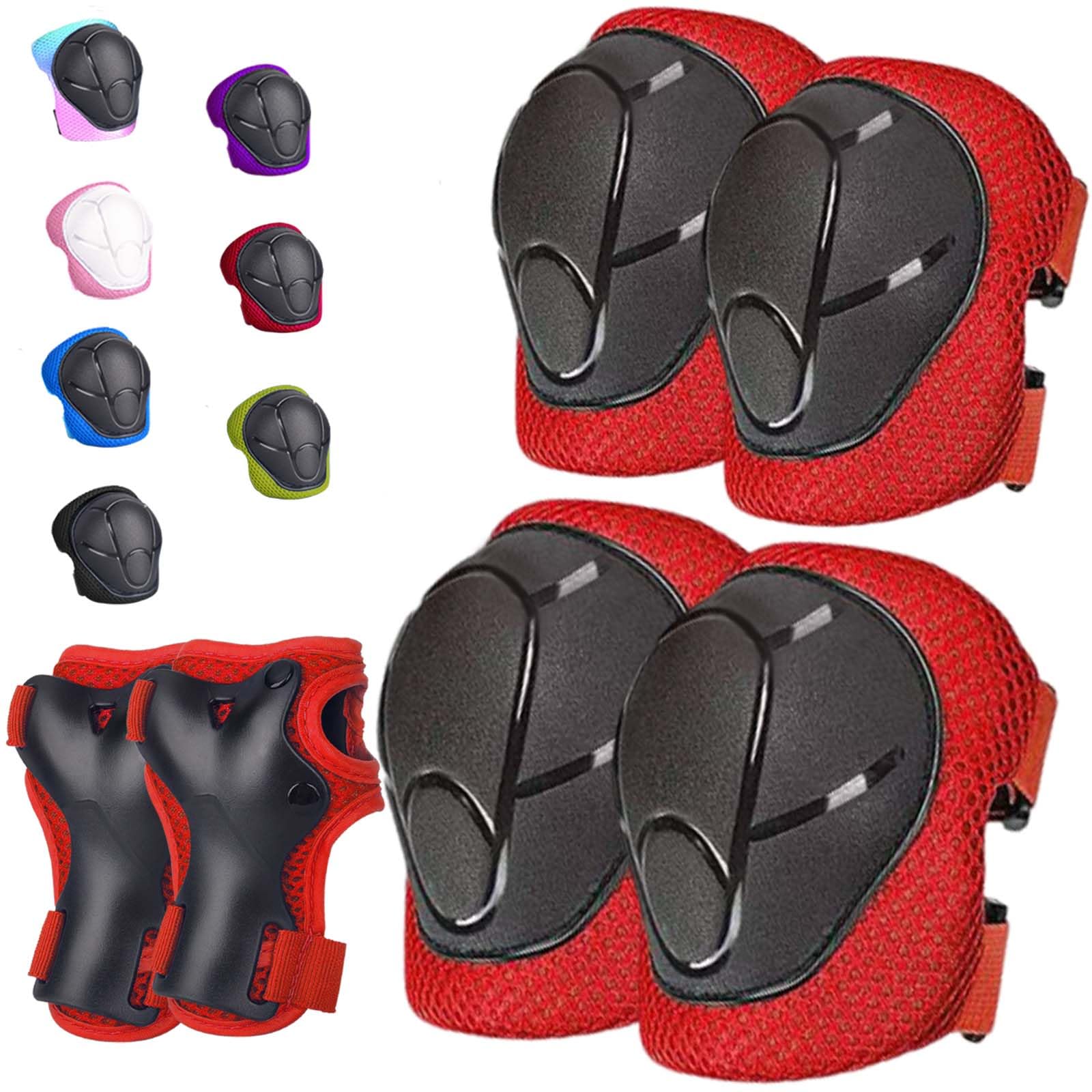 Photo 1 of HocIece Kids/Youth Knee Pads for Kids 3-14Years Boys Girls 6 in 1 Kids Protective Gear Set Adjustable Knee Pads, Elbow Pads, for Skating Cycling Bike Rollerblading Scooter Roller Skates