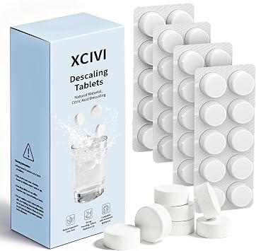 xcivi 40 Count Descaling Tablets for Momcozy Bottle Washers, Sterilizers | Compatible with Momcozy/Baby/Brezza/GROWNSY Bottle Washer, Descaling Tablets for Milk & Limescale Removal, Natural Non-toxic