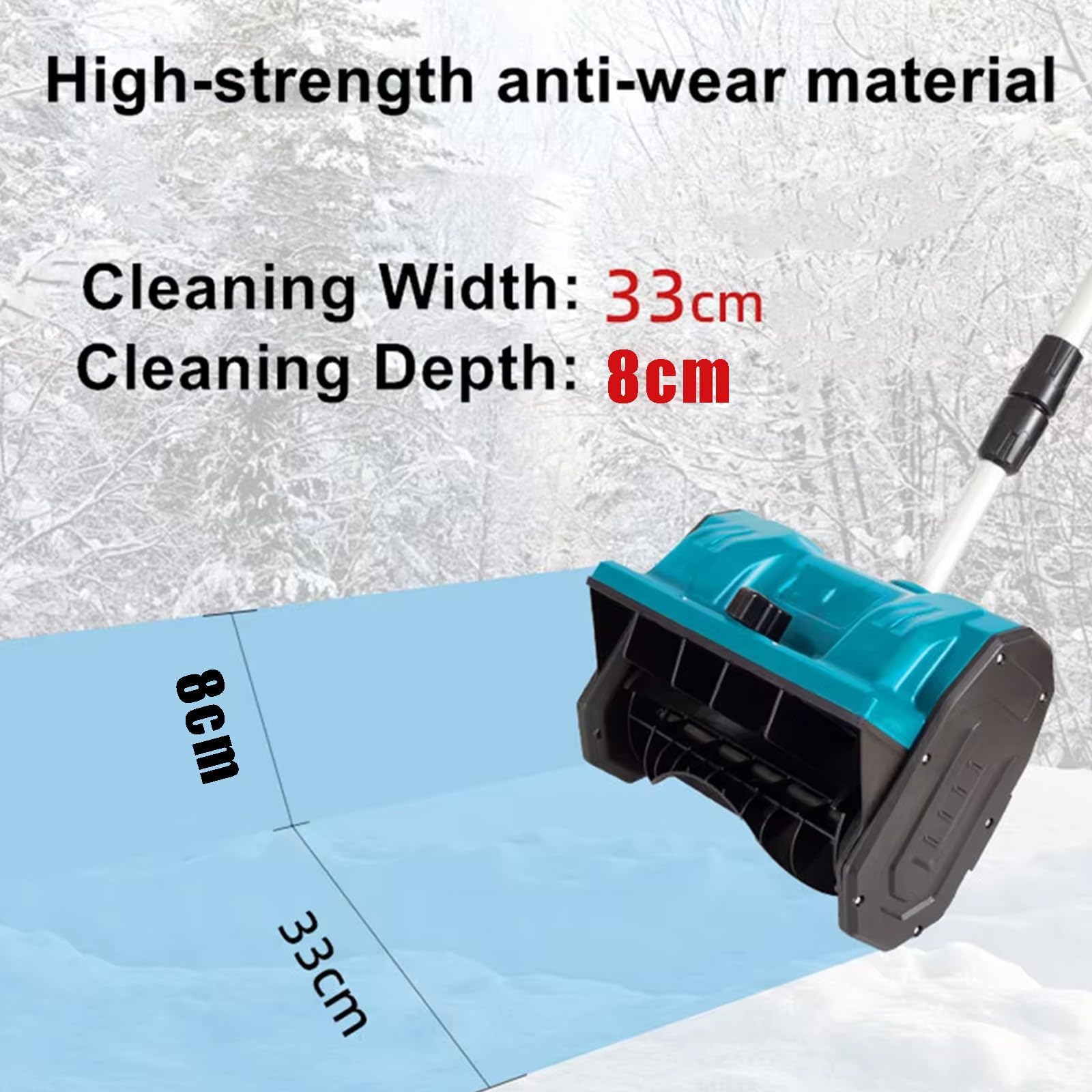 Pala de nieve eléctrica inalámbrica, soplador de nieve de 1200 W con dirección ajustable y mango telescópico, 2 baterías, para entradas y aceras