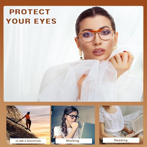 Miniatura 5 de JOSCHOO Paquete de 5 lentes de lectura para mujeres y hombres, con bisagra de resorte, bloqueo de luz azul, antifatiga ocular