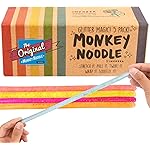 IMPRESA Glitter Sensory Noodle Strands - Monkey Noodle Fidget for Stress Relief & Focus - Sparkly Stretchy Strings & Latex-Free Sensory Balls - Medium, Multicolor, 5-Pack, Glitter Magic