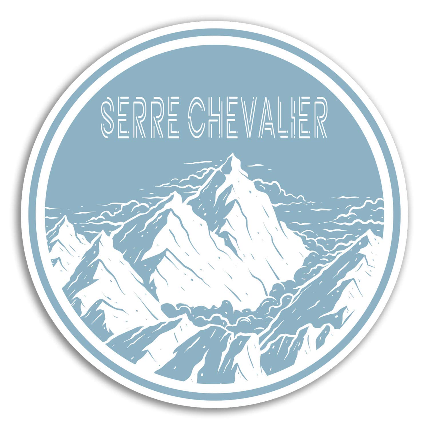 Destination Vinyl Ltd Multi 2 X 10Cm Serre Chevalier Vinyl Stickers - Mountain Sticker Laptop Luggage #18976 (10Cm Wide)