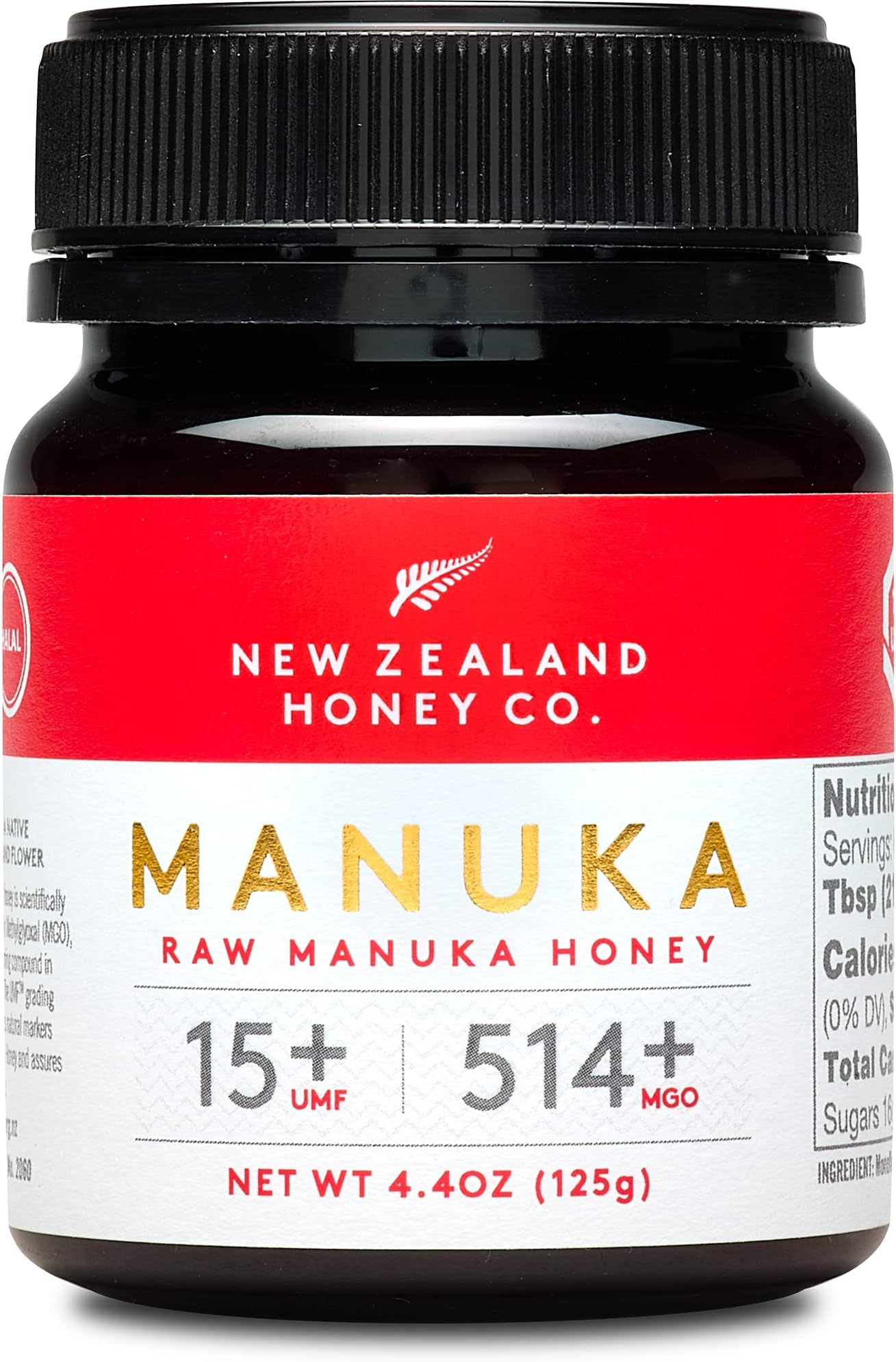 New Zealand Honey Co. Raw Manuka Honey UMF 15+ / MGO 514+ | UMF Certified | 4.4oz | Medical Grade, Monofloral & Pure