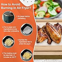 Vista 3 de Numola - Papel pergamino perforado para freidoras de aire, 100 piezas de papel cuadrado de bambú compatible con Philips, Cozyna, Secura, NuWave