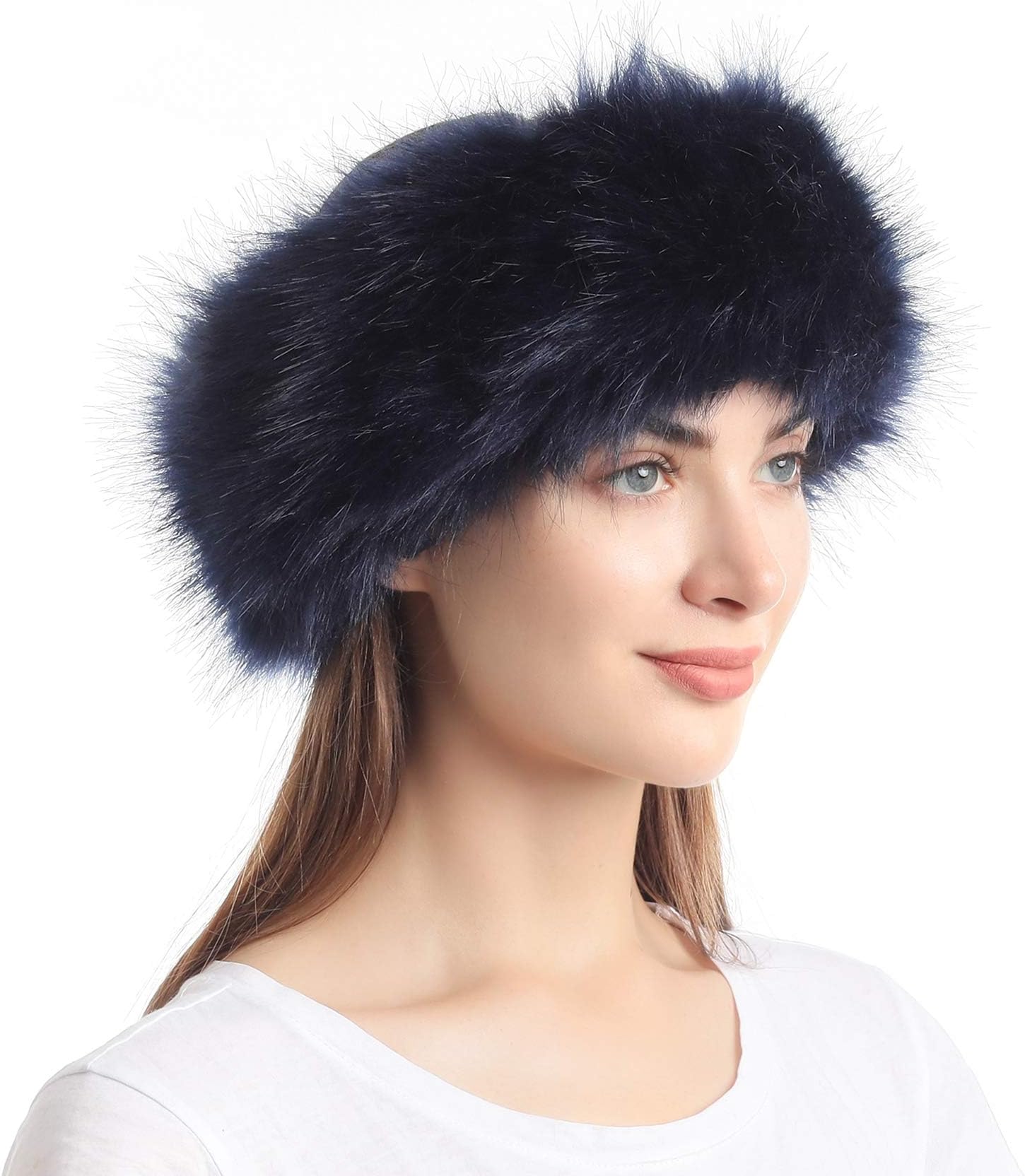 Faux Fur Headband with Elastic for Women's Winter Earwarmer Earmuff