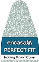Vista 31 de Encasa XO Funda y almohadilla para tabla de planchar de 42 x 14 pulgadas, acolchado de fieltro de 0.118 in de grosor, ajuste y bloqueo de cordón