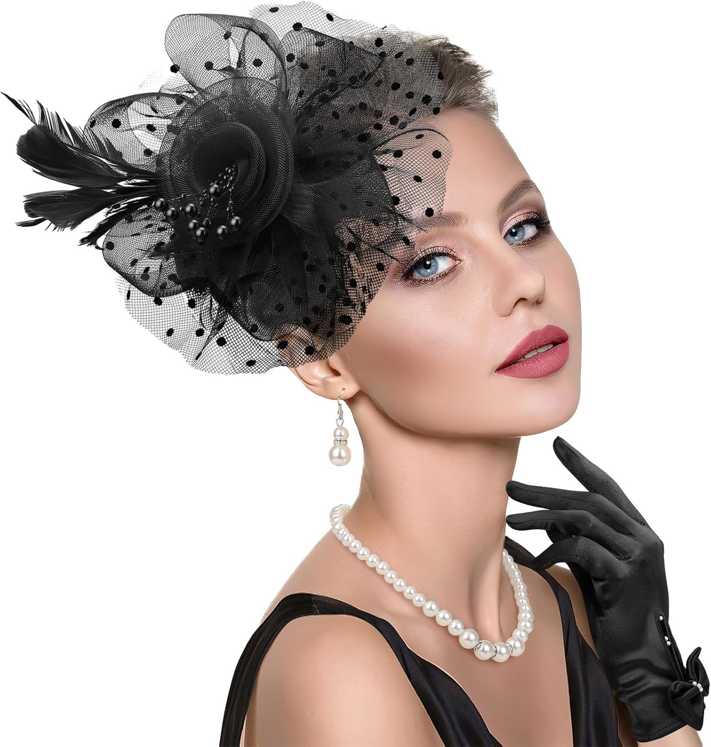 DRESHOW Fascinators Hat Feather Headband Women's Fascinators Tea Party Headwear with Clip Flower Head Band for Girls & Women - Image 7