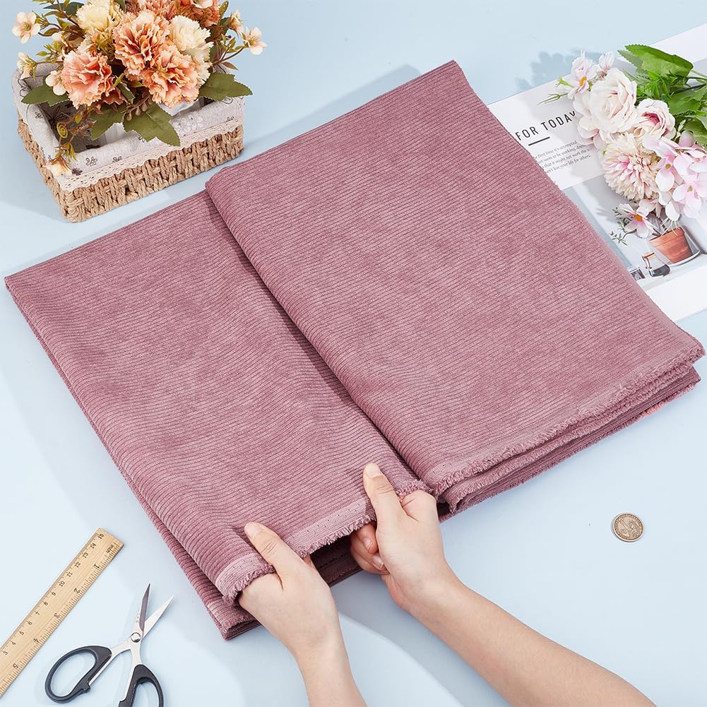 BENECREAT 78.7x61Inch Pale Violet Red Corduroy Fabric, DIY Sewing Crafts Materials Corduroy Upholstery Fabric for Sewing Coat Shirt Dress Pants Costume Sofa DIY