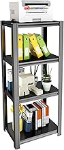 Printer Stand, Heavy Duty 4-Tier Steel Shelving Unit with Storage, Large Adjustable Printer Table - Ultimate Office & Home Office Storage Organizer 44" H X 19.7" W X 13.8" D, Black