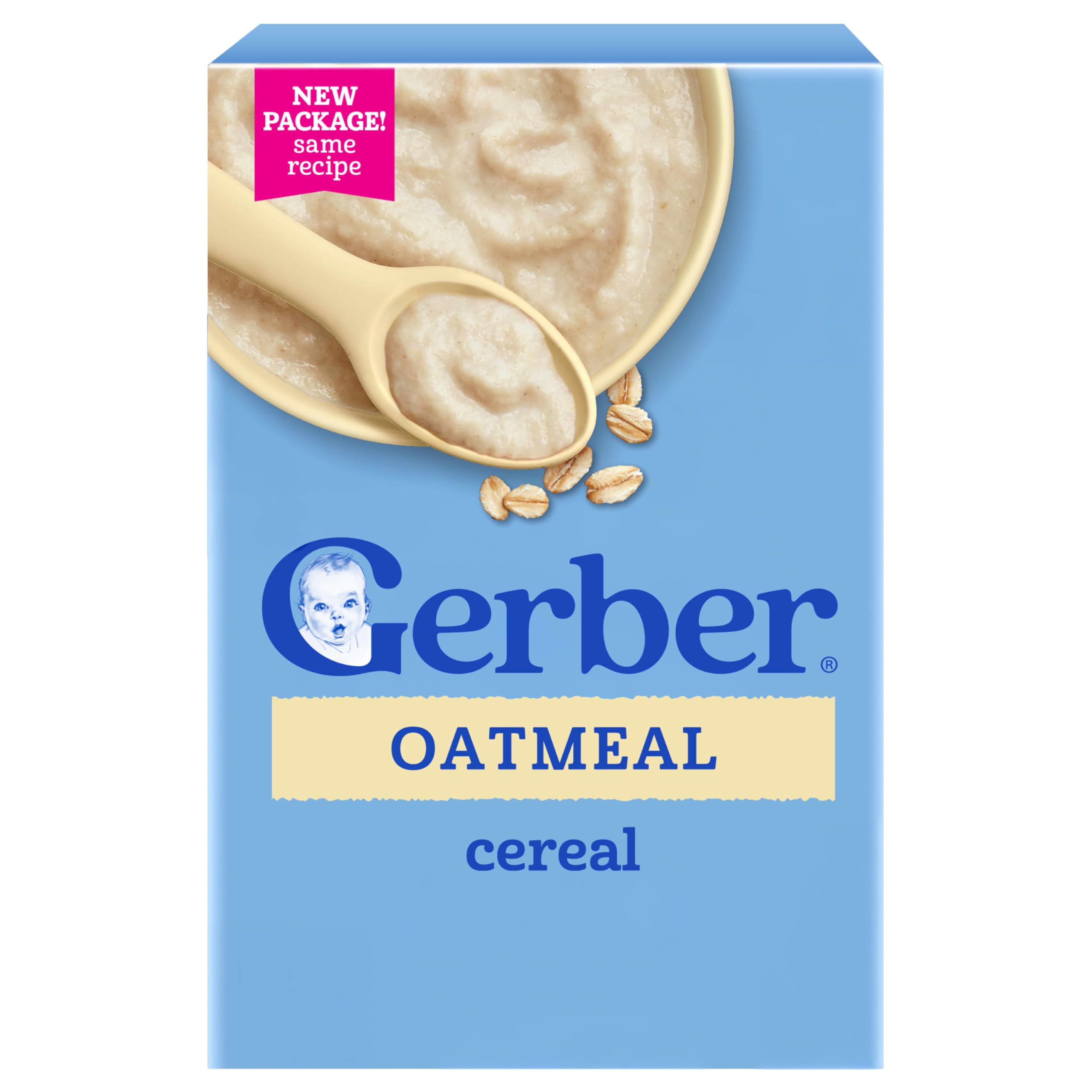 GERBER CEREAL FOR BABY GRAIN AND GROW 1st Foods Non GMO Oatmeal 4x16oz Oatmeal 16 Ounce (Pack of 4)