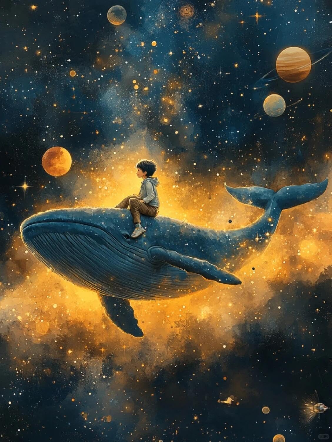 Rqwybcaxn Bead Embroidery Kits Cartoon Whale 40x50cm