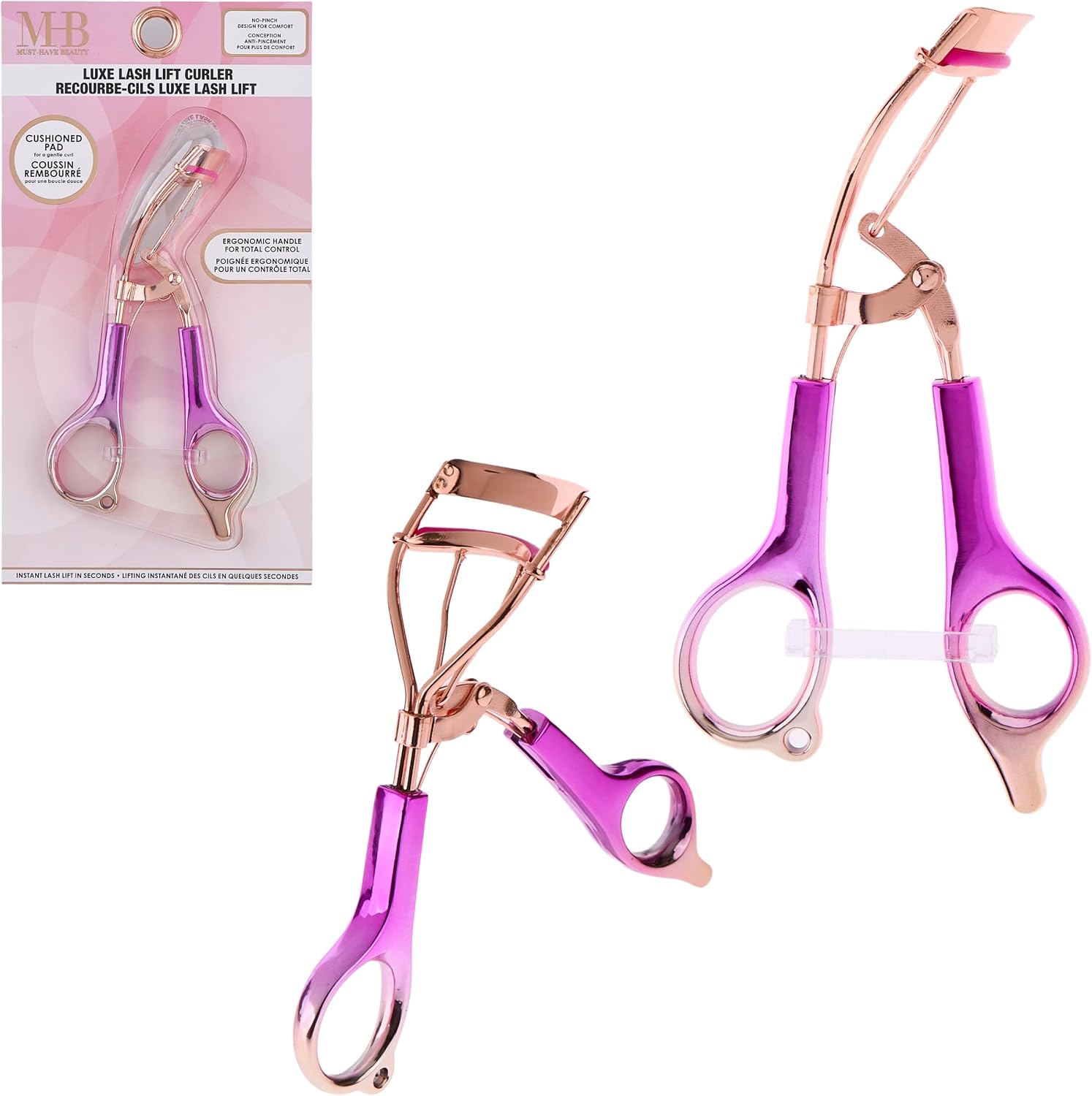 Rose Gold Eyelash Curler — Luxe Lash Lift, No-Pinch Cushioned Pad