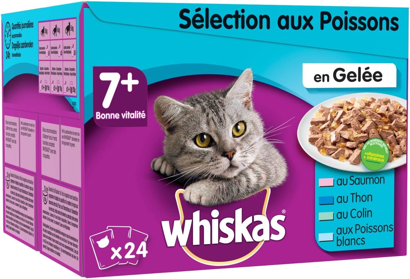 WHISKAS Repas pour Chat Senior 48 Sachets Fraîcheur (Lot de 2 Packs