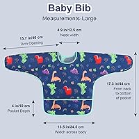Vista 7 de Accmor 5 Pack Long Sleeve Bibs, Baby Smock Waterproof Sleeved Bib Smock for Baby Toddler 6-36 Months