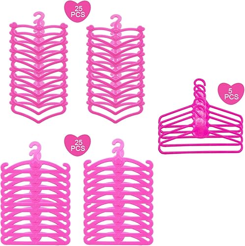 Miniatura 3 de 55 ganchos para muñecas para ropa de muñeca, accesorios para muñecas de 12 pulgadas, 1 estante de exhibición para mostrar ropa de muñeca