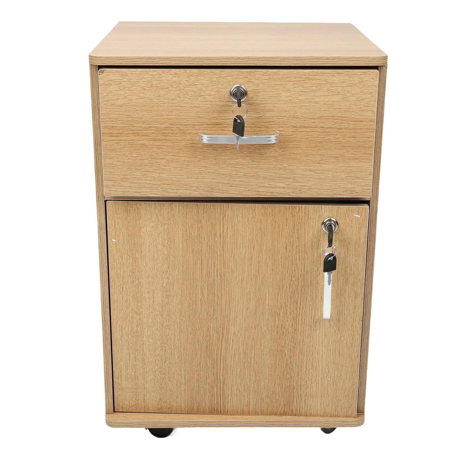 Z Zenic Mobile File Cabinet – Lockable Under Desk Rolling Storage with Multi-Drawer Organization for Home & Office(wooden) (Wooden)