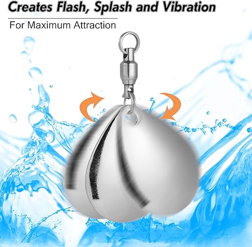 Miniatura 3 de Alwonder Paquete de 10 cuchillas giratorias con rodamiento de bolas, cola giratoria, spinnerbait, suministros de fabricación de señuelos para bajos,