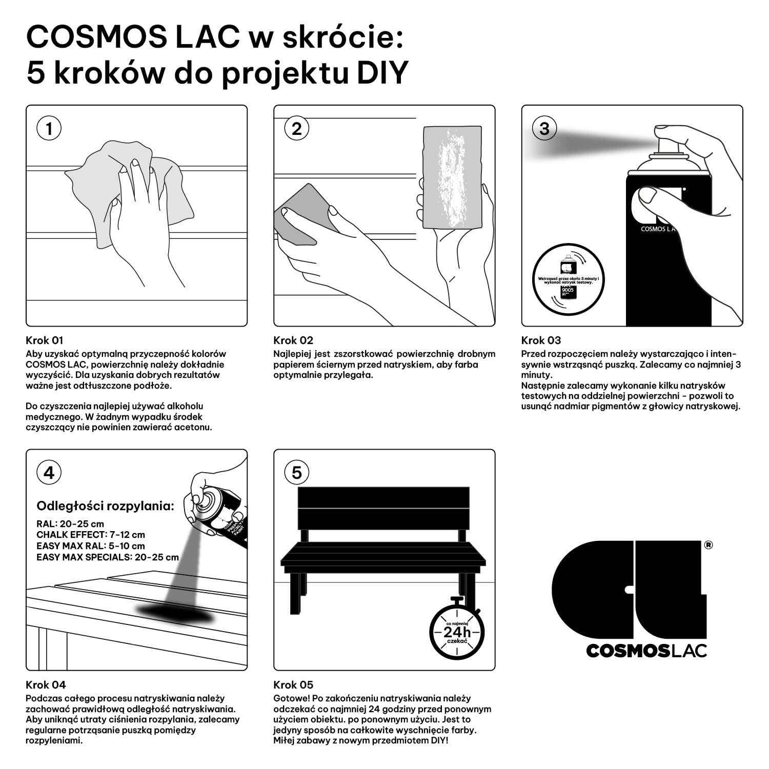 CL COSMOS LACFarba kredowa Spray Chalk Effect – wysoka jakość farby kredowej w sprayu